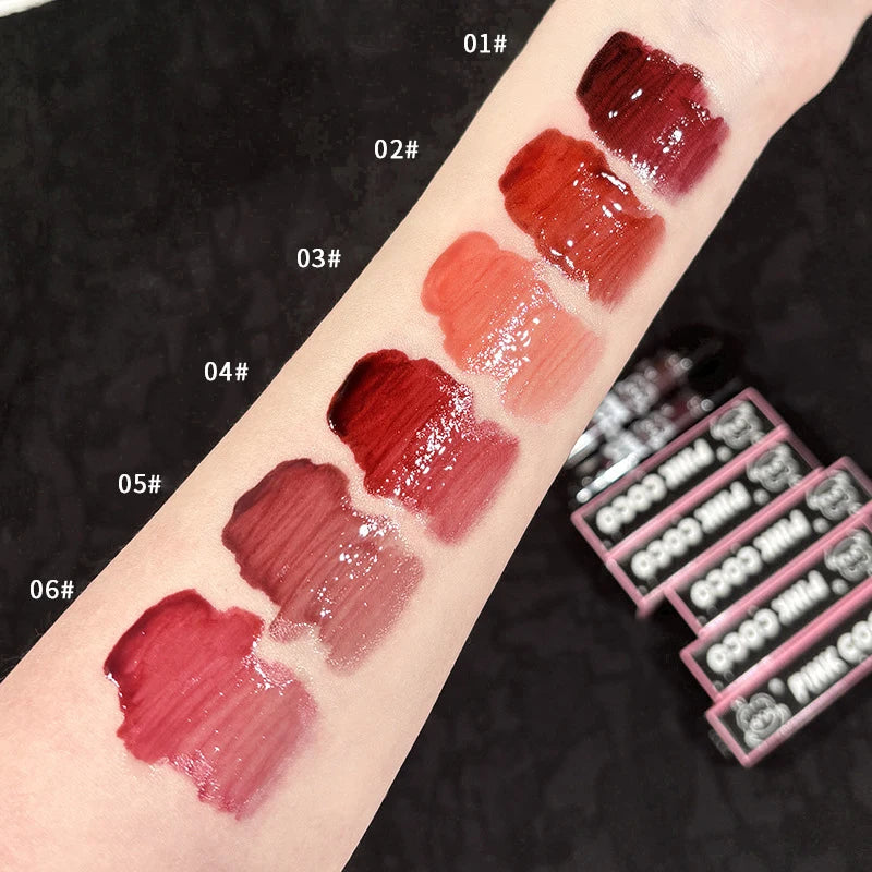 Punk Juice Red Lipgloss Black Mirror Glass Water Light Clear Lip Glaze Waterproof Non Stick Liquid Lipstick Nude Lip Tint Makeup  lips