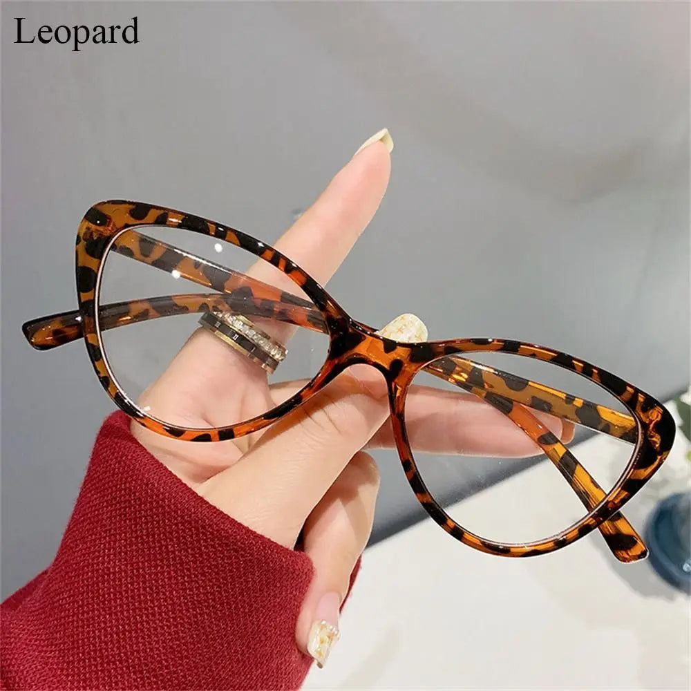 Women Anti Blue Rays Glasses Fashion Cat Eye Computer Goggles Big Frame Eyeglasses Vision Care Blue Light Blocking Eyewear Glasses