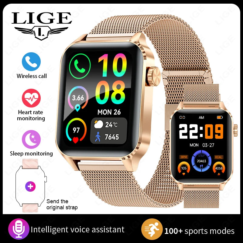 New Bluetooth Call Smart Watches Women Wrist Watch Fitness Watch Waterproof Smartwatch For Xiaomi Huawei Android iOS iPhone watch