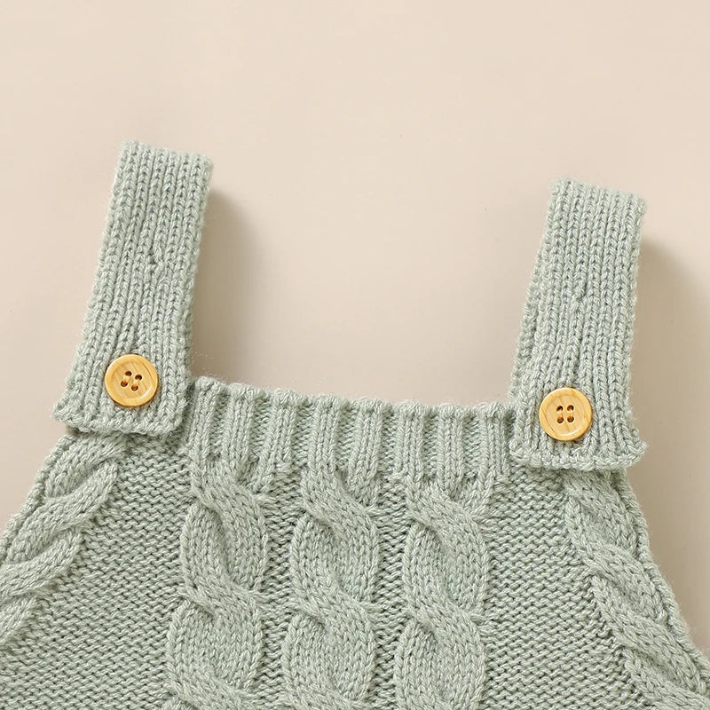 Infant Boys Girls Sleeveless Rompers Clothes 0-18m Newborn Babies Solid Color Knitted Jumpsuits Outfit Spring Fall Children Wear infants boys