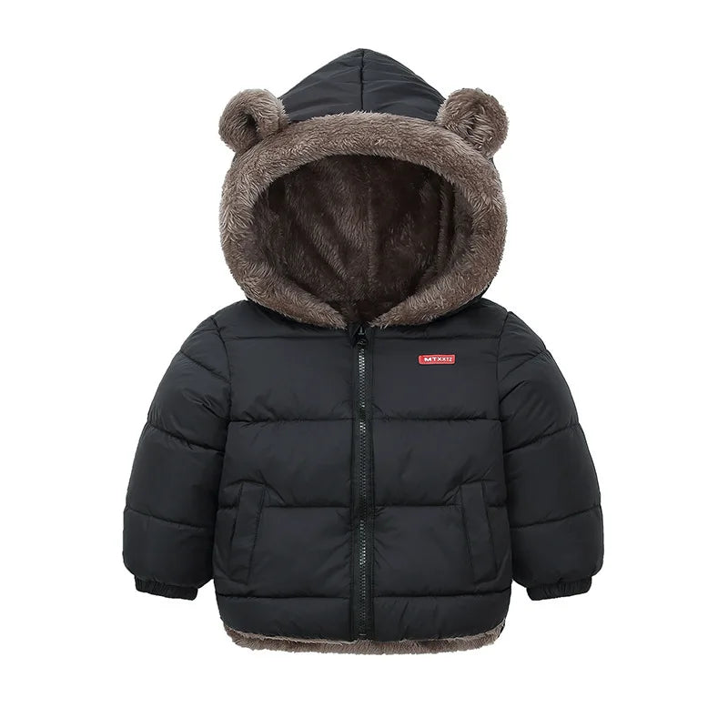 Warm Outerwear Girl Boy Hooded Lamb Fleece Down Jackets Casual Jacket Children Clothes New Baby Thicken Coats  girls jackets and coats