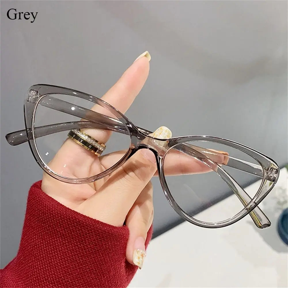 Women Anti Blue Rays Glasses Fashion Cat Eye Computer Goggles Big Frame Eyeglasses Vision Care Blue Light Blocking Eyewear Glasses