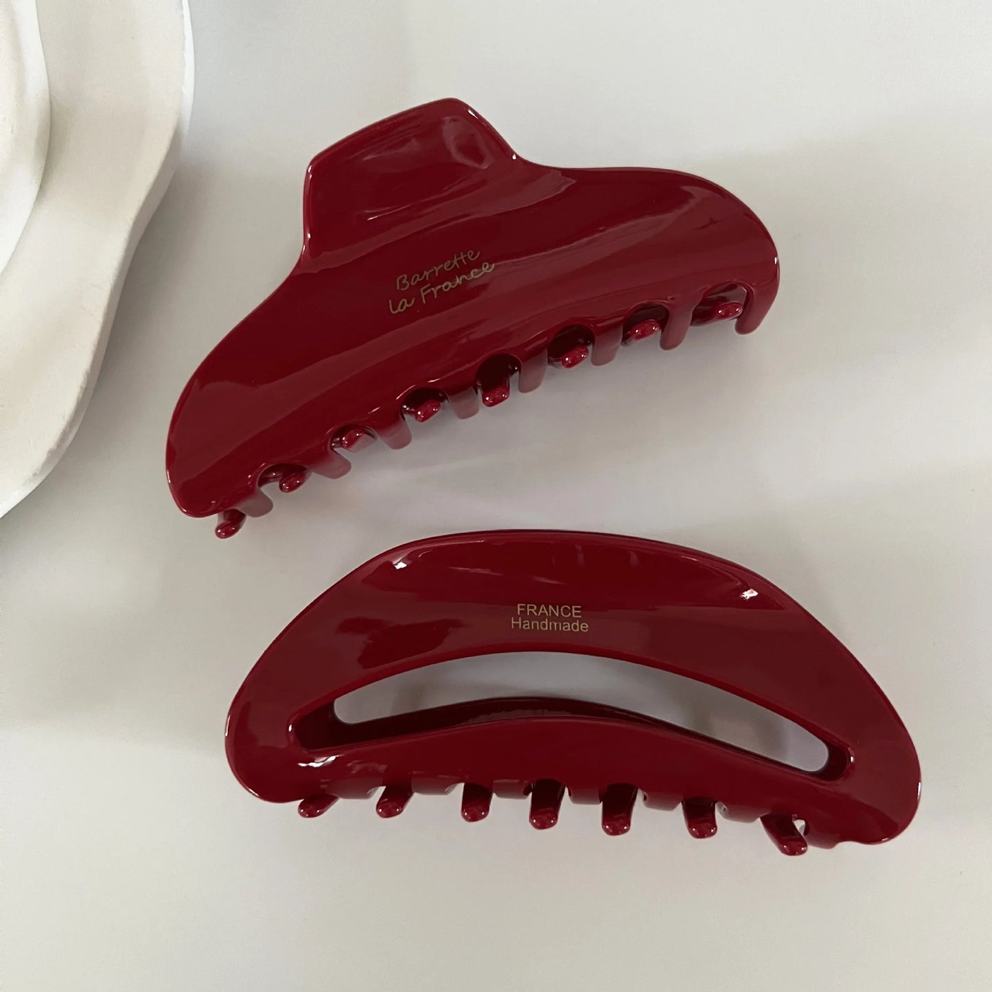 Red Series Large Clip Women Hair High-end Sensation Back Computer Spoon Card Shark Clip Hair Accessories Grip Headdress Handmade   hairclips