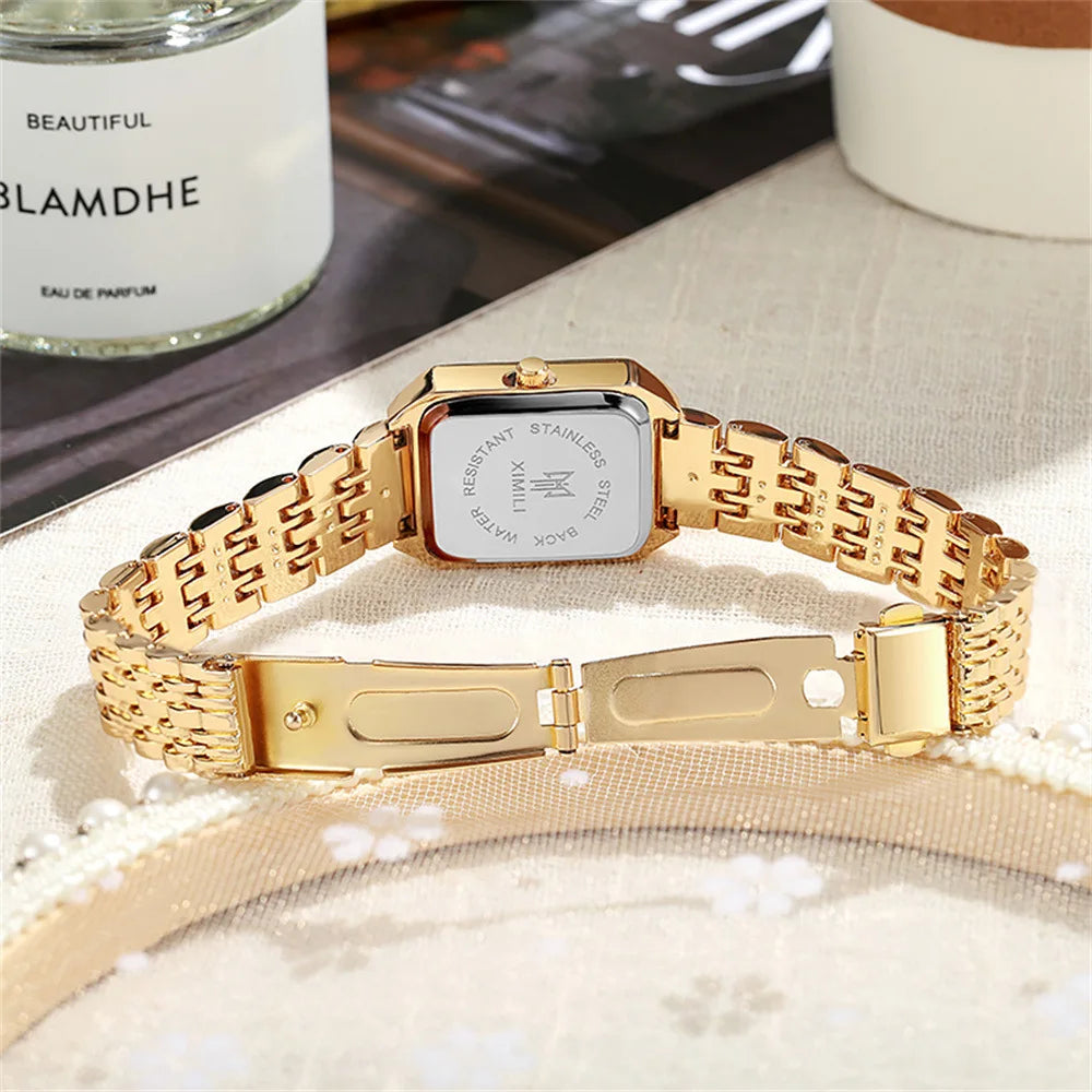 New Women Watch Light Luxury Brand Stainless Steel Ladies Business Watches Female Student Fashion Quartz Wristwatches watch