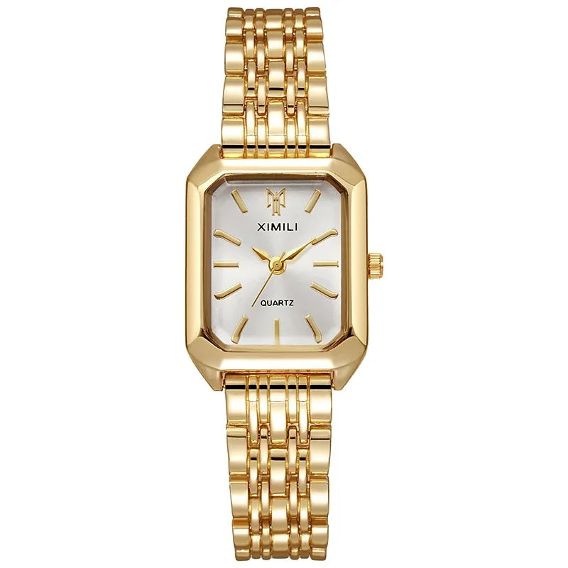 Hot Brand Stainless Steel Strap Watch Women Luxury Gift Quartz Wristwatch Student Fashion Simple Square Quartz Watches watch