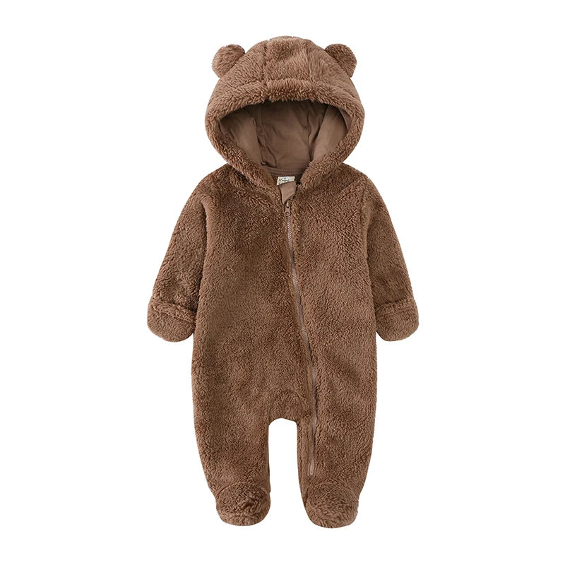 Winter Essentials Fleece Baby Clothes Romper Kids Boys Girls Pajamas Hooded Toddler Bodysuit Infant Jumpsuit Newborn Onesies infants boys