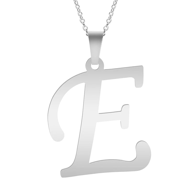 Fashion Letters A-Z Necklace for Women Men Stainless Steel High Quality English Alphabe Necklace A B C D E FGHIJKLMNOPQRSTUVWXYZ necklace