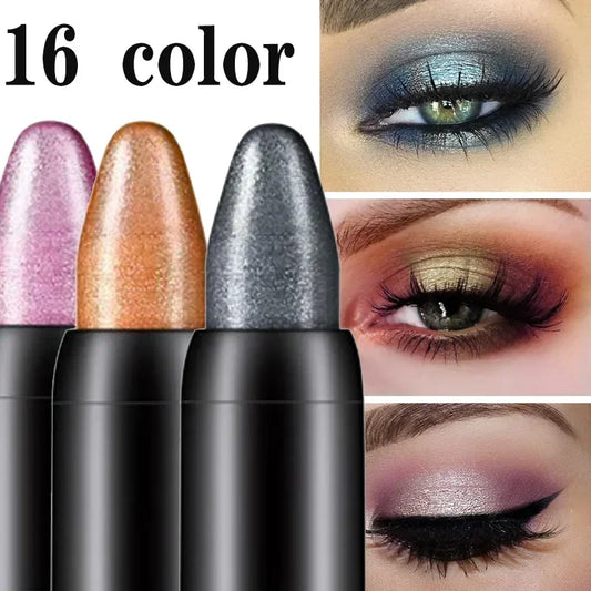 Bling Eye Shadow Pen 16 Colors Eyeshadow Stick Eyeshadow Palettes Women Bling Silkworm Pen Pearlescent Eye-shadow Glitter Pencil eyes