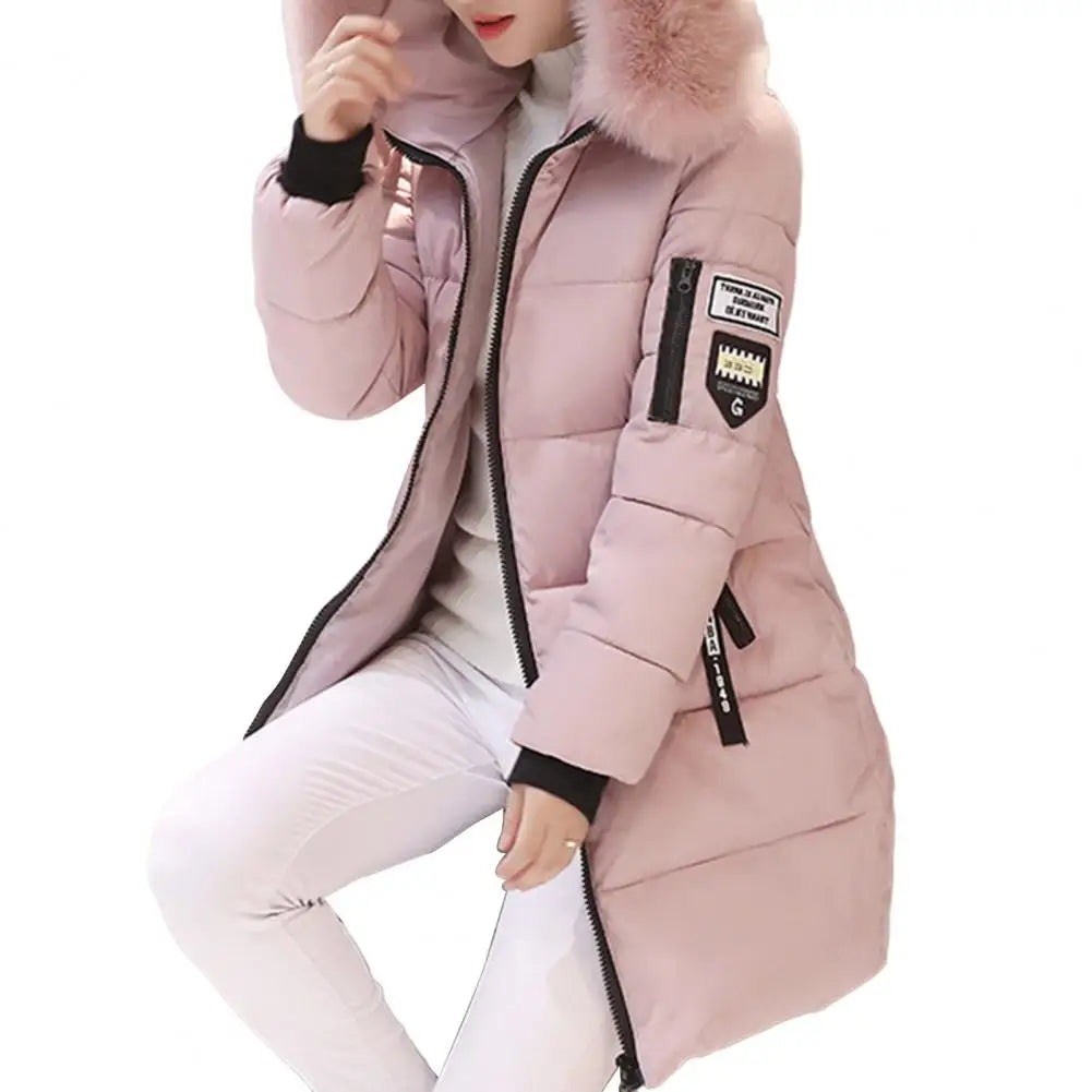 Women Winter Jackets Down Cotton Hooded Tops Large Size Parkas Mujer Coats Long Coat Fashion Female Fur Collar Outfits New Year