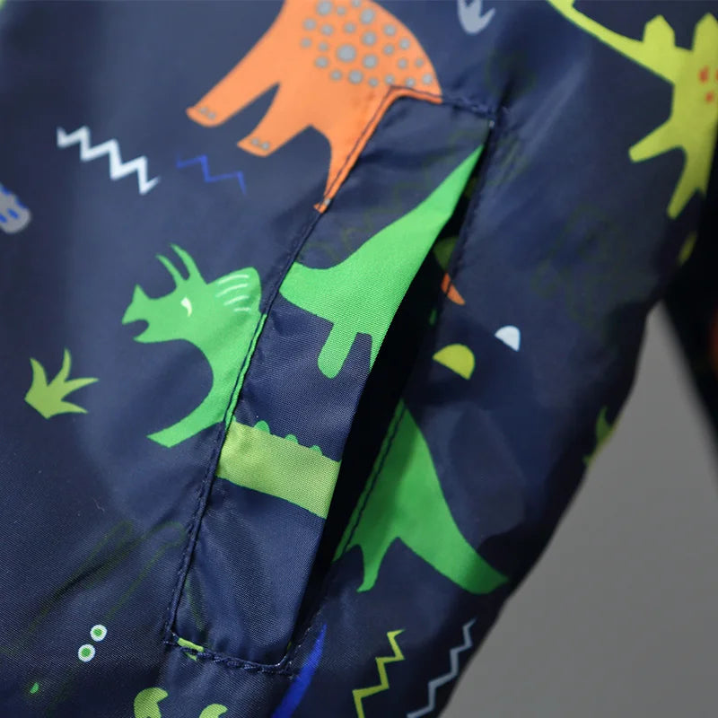 Boys Jackets Spring Autumn Kids Zipper Thin Windbreaker Coat Casual Cartoon Dinosaur Baby Outerwear Children Clothes 2-8 Years boys jackets and coats