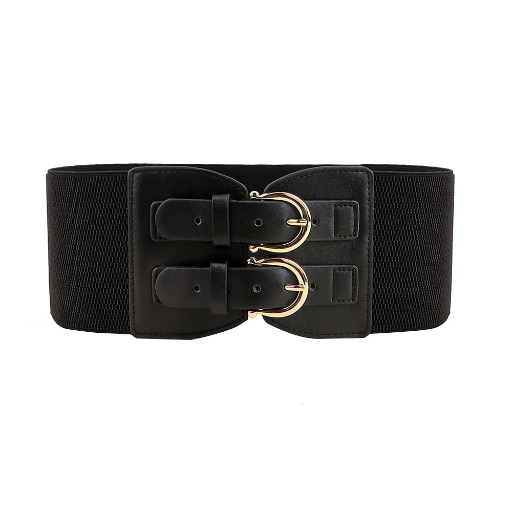 High sense retro pin buckle waist seal elastic elastic wide belt ladies fashion accessories belt