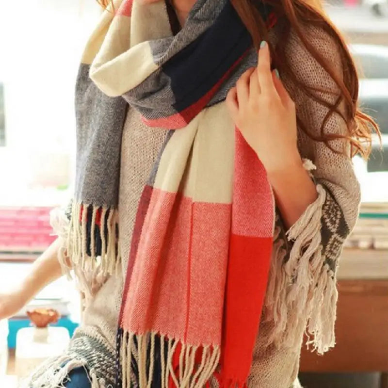 Winter Female Lattice Imitation Cashmere Scarf Autumn And Winter Thick Fashion Warm Wild Scarf Shawl scarf and shawl