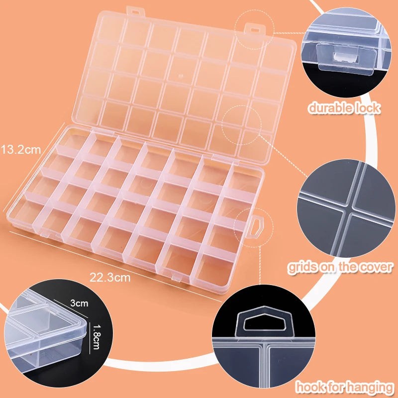 Transparent Storage Container Jewelry Box Clear Plastic Organizer Box Empty Earring Storage Organizer Display Case for Beads jewellery box