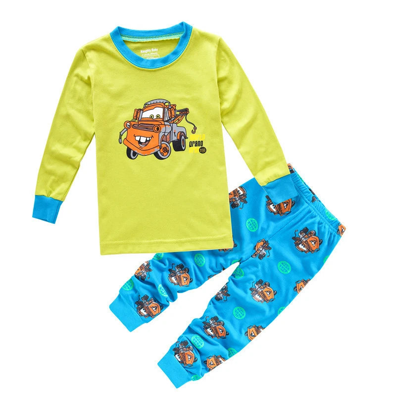 Spring Autumn Children's Clothing Sets Boys 95 Cars McQueen Cartoon Sleepwear Clothes Kids Pajamas Set Baby Girls Cotton Pyjamas sports wear boys