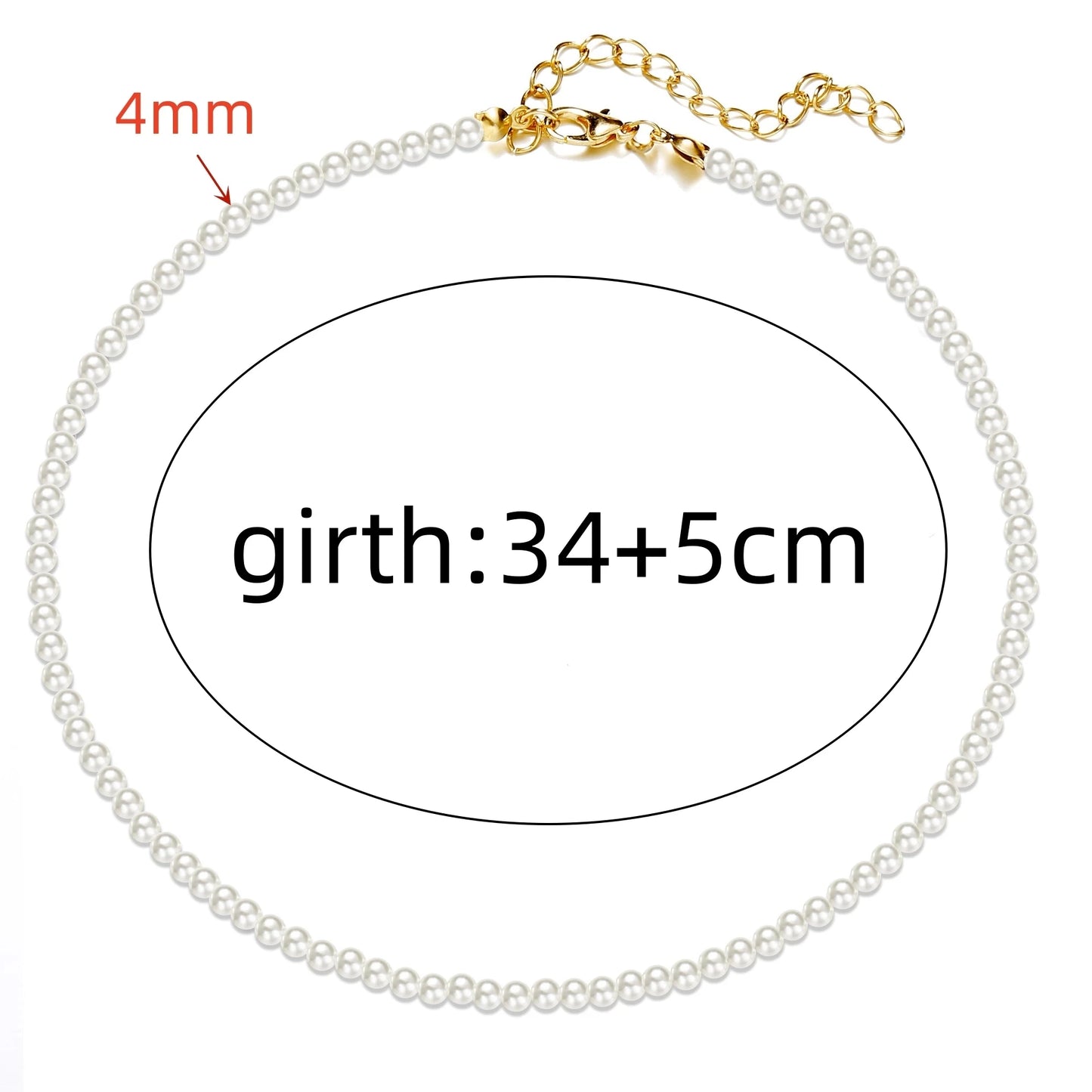 Trend 4-8mm White Pearl Chokers Necklace Clavicle Chain For Women Classic Elegant Wedding Neck Jewelry Love Pendant Gift  necklace