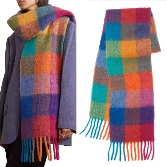 New Men Women Cashmere Scarf Thicked Warm Blanket Colorful Plaid Long Tassels Soft Shawls Neck Wraps Scarves scarf and shawl