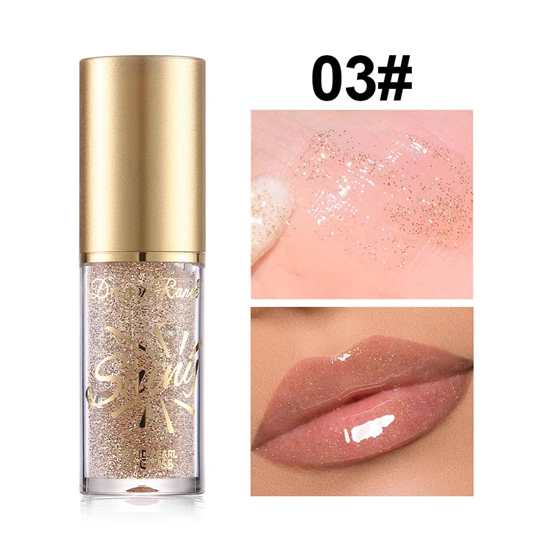 Large Brush Head Mirror Pearlescent Lip Gloss Lip Oil Lip Glaze Hydrating Plump Lip Moisturizing Fine Shimmer Lip Gloss Makeup  lips