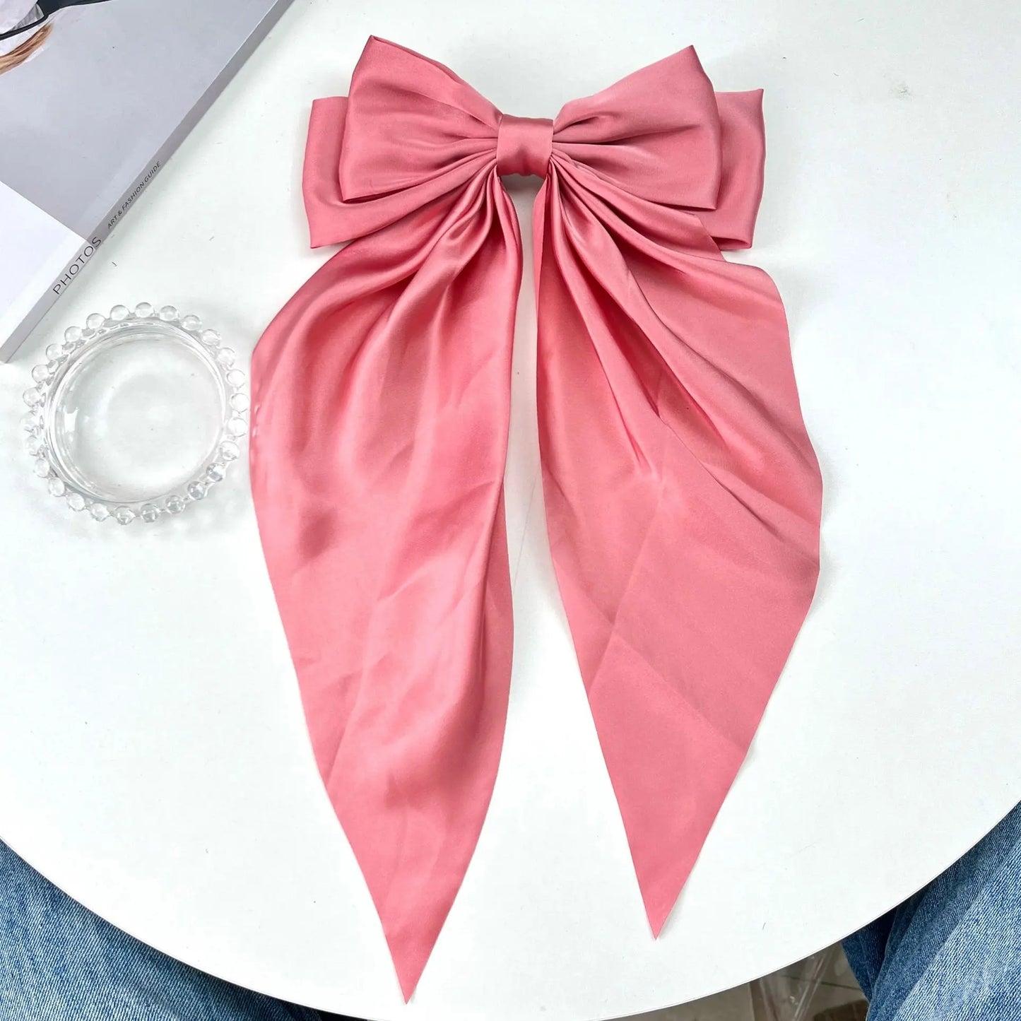 1piece Elegant Large Satin Bow Hair Clip Women Girl Black Pink Spring Clip Hair Pin Retro Headband with Clips Hair Accessories   hairclips