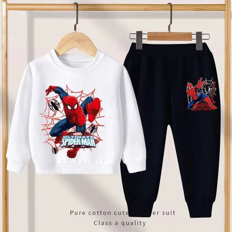 Disney Spring Autumn New Products Boys Girls Clothes Set Spider-Man Hoodies Coat + Pants 2PCS Set Casual Kids Sportswear boys dress