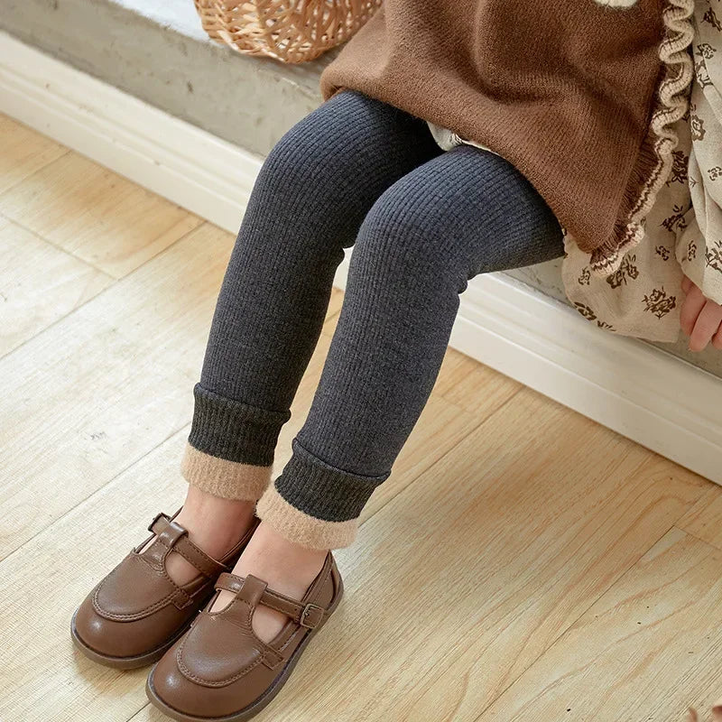 Autumn Winter Baby Girls Pant Baby Cotton Warm Leggings Children's Velvet Pants Solid Trousers Kids Clothes Korean Style bottoms girls