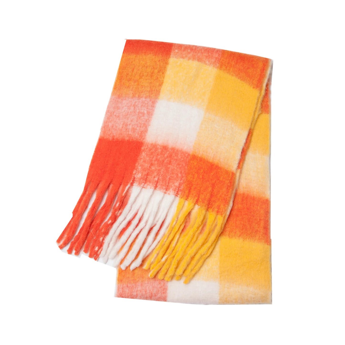 2023 Winter Thick Warm Scarf Women Cashmere Shawl and Wraps Pashmina Neckerchief Bufanda Female Rainbow Hairy Tessel Echarpe New