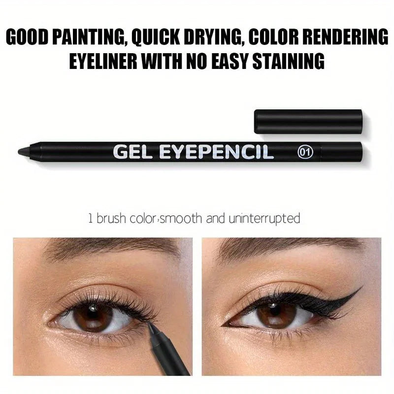 Black Brown Waterproof Eyeliner Pencil Long Lasting Easy To Wear Eye Liner Gel Matte Quick Drying Eyeliner Pen Makeup Cosmetic eyes