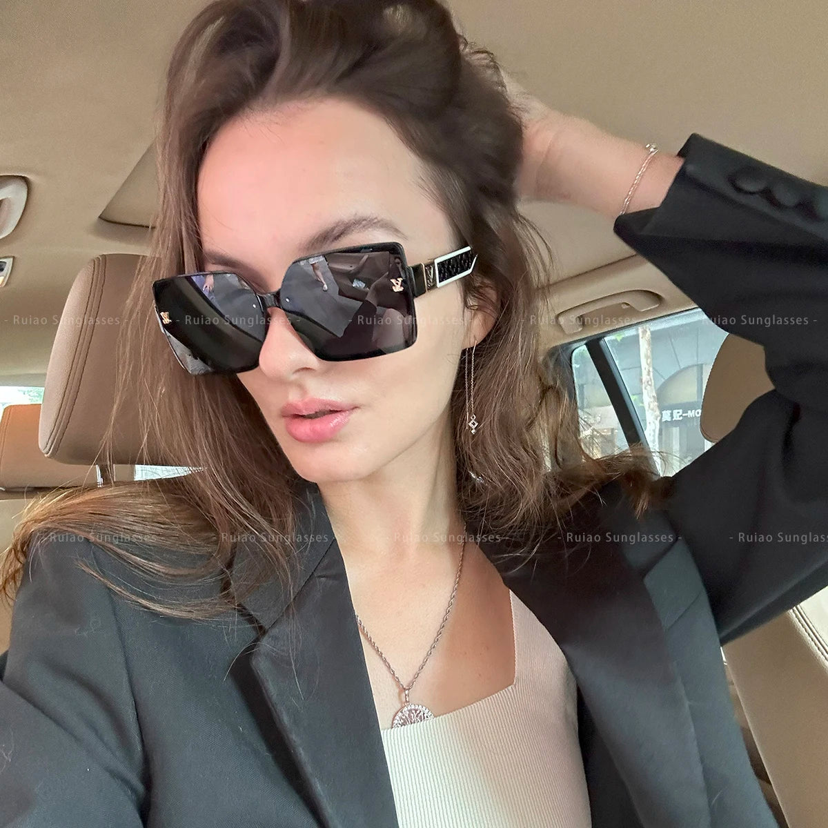 Luxury square designer fashion big sunglasses for women glasses brand woman women's retro shades UV400 sunglasses eyewear Glasses