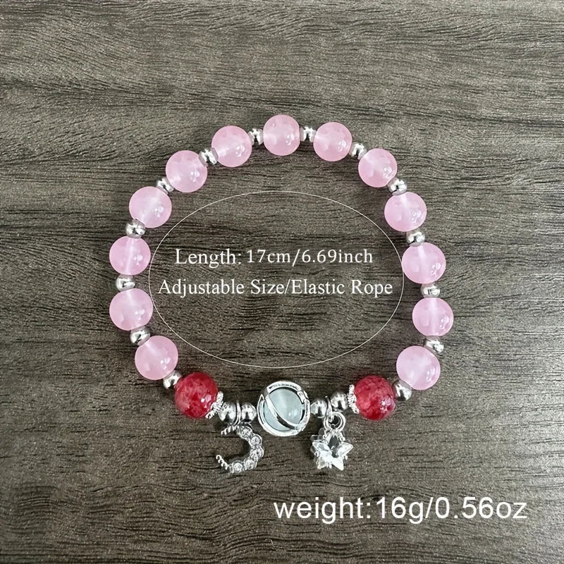 1 star pink crystal bracelet for women without a box, crystal bracelet for Valentine's Day and holiday gift for best friends bracelete