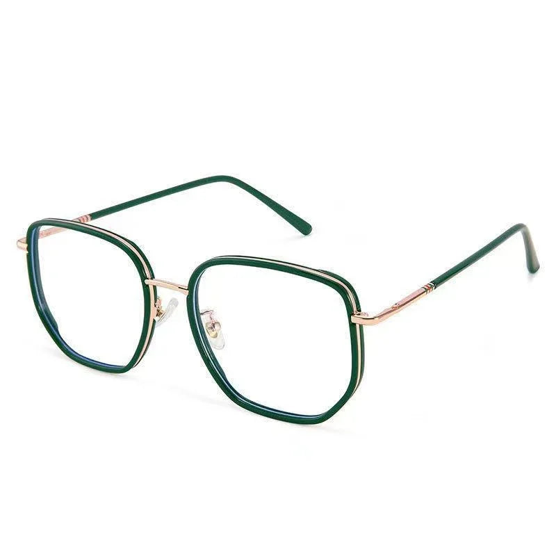 Ultralight Blue Blocking Glasses Girl Retro Green Frame Plain Glasses Blue Light Bezel Transparent Eyewear Glasses for Women Glasses