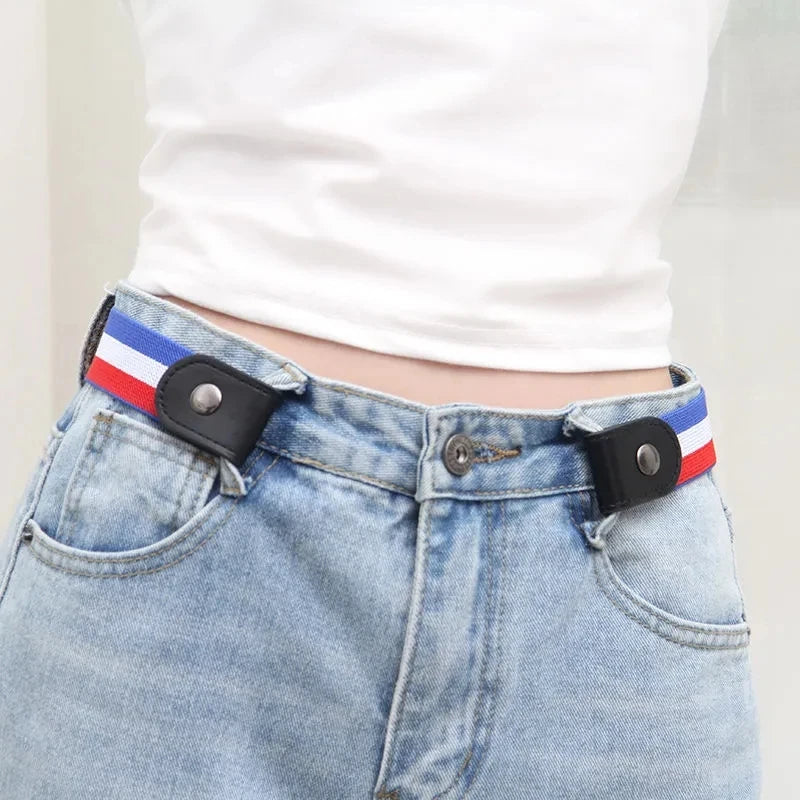 Simple And Fashionable Women'S Belt Elastic Lazy Men'S Belt Woven Invisible And Seamless Unisex Jeans Belt Length Adjustable belt