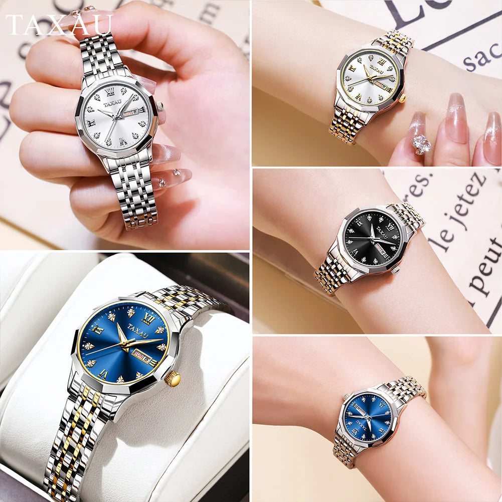 Fashion Golden Watch for Women Stainless Steel Waterproof Women's Watches Elegant Original Luxury Ladies Quartz Wristwatch watch