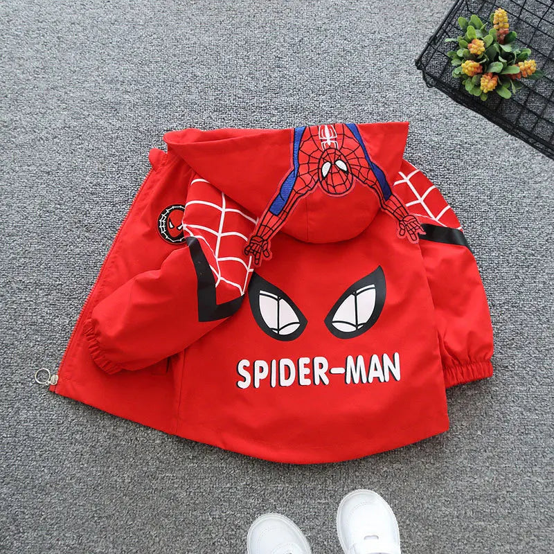 Children's Hooded Coat Boys' Baby Spring Clothes 2022 New Hero Spiderman Handsome Charge Jacket boys jackets and coats