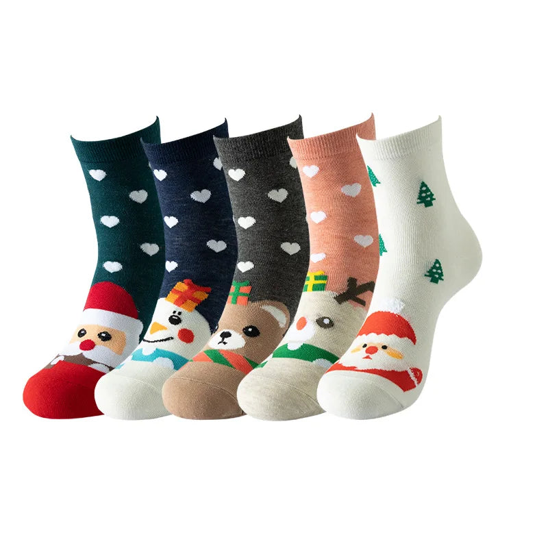 5 Pairs Women Socks Cartoon Cat Cute Funny Personality Soft Comfortable Chrismas Gift High Quality Cotton Socks For Women Socks