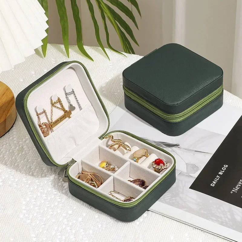 Jewelry Organizer Display Travel Jewelry Case Boxes Portable Jewelry Box Leather Storage Joyeros Organizador De Joyas jewellery box