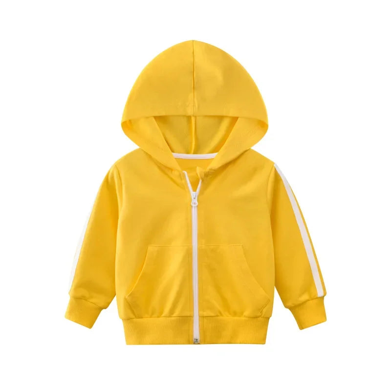 Spring Autumn New Zipper Jackets for Boys Children's Hooded Coat Kids Clothes Cardigan Girls Stripe Long Sleeve Hoodie Tops boys jackets and coats