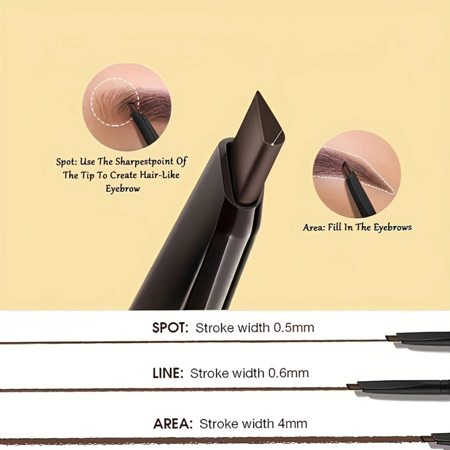 Waterproof Matte Eyebrow Pen Makeup Double Head Lasting Brown Non-Smudged Eye Brow Pencil Tint with Brush Cosmetics eyes