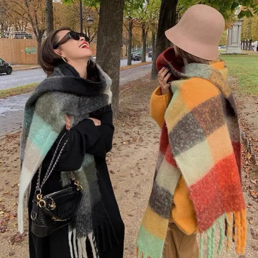 NEW Luxury Winter Thick Warm Scarf Women Cashmere Shawl and Wraps Pashmina Neckerchief Bufanda Female Long Tessel Echarpe