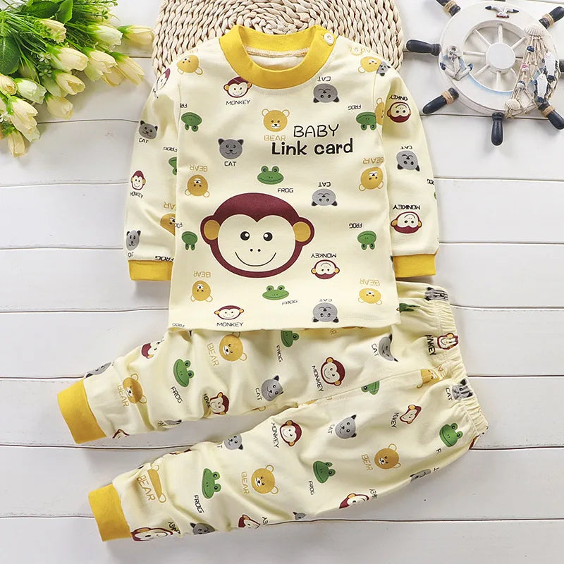 Kids Clothes Children Sets Children's Clothing Boys Girls Cotton Cartoon Autumn winter Clothing Pants Sleepwear Underwear boys dress