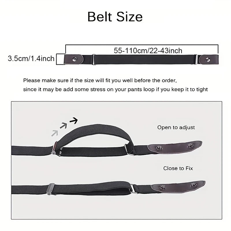 Simple And Fashionable Women'S Belt Elastic Lazy Men'S Belt Woven Invisible And Seamless Unisex Jeans Belt Length Adjustable belt