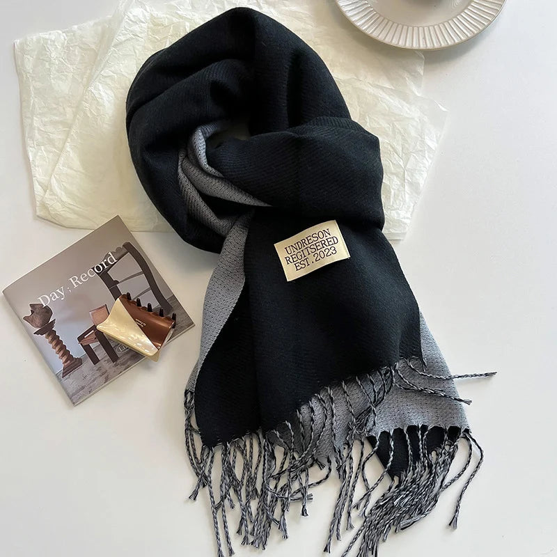 Fashion Solid Cashmere Warm Scarf New Design Pashmina Winter Double Side Diffrent Color Shawl Wraps Bufanda with Tassel Blanket scarf and shawl