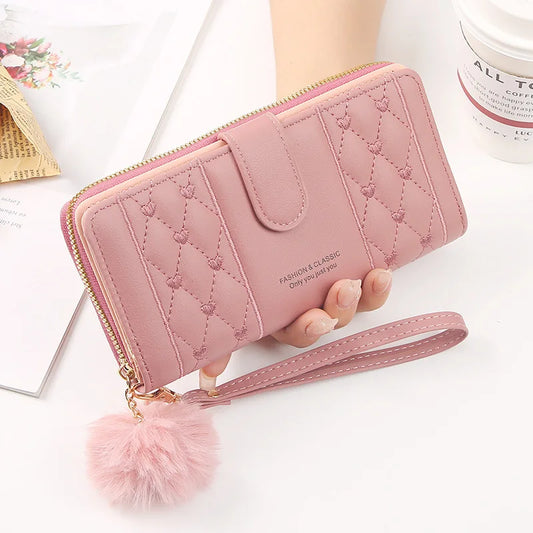 Women Long Wallet Pu Leather Card Holder Large Capacity Hasp Zipper Coin Purse Multi Card Organizer Cell Phone Wristlet Handbag bags