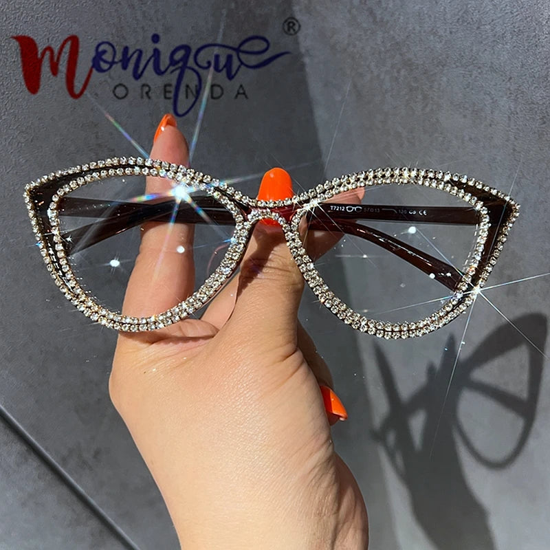 Sexy Cat Eye Anti Blue Light Glasses Women Luxury Designer Eyeglasses Frame Optical Computer Customize Reading pectacle Glasses