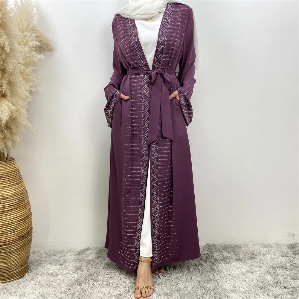 Muslim women fashion popular women's cardigan dress Dubai Africa Turkey Morocco cardigan hot selling women's clothing abaya