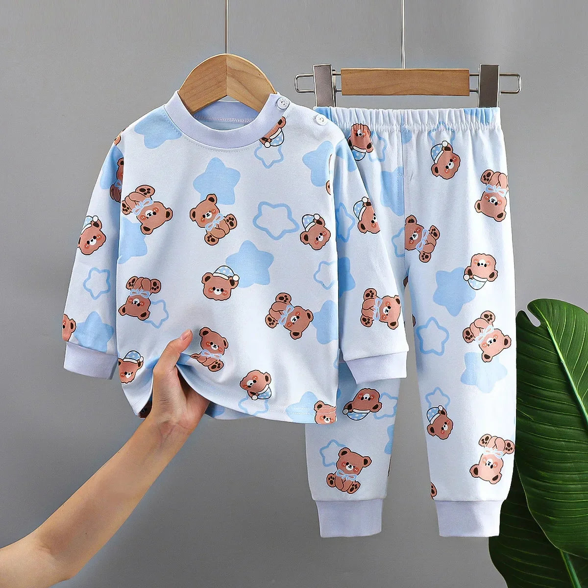 New Kids Boys Girls Pure Cotton Pajamas Cute Cartoon Long Sleeve Pyjamas Toddler Baby Autumn Sleepwear Children's Clothing Sets night wear girls