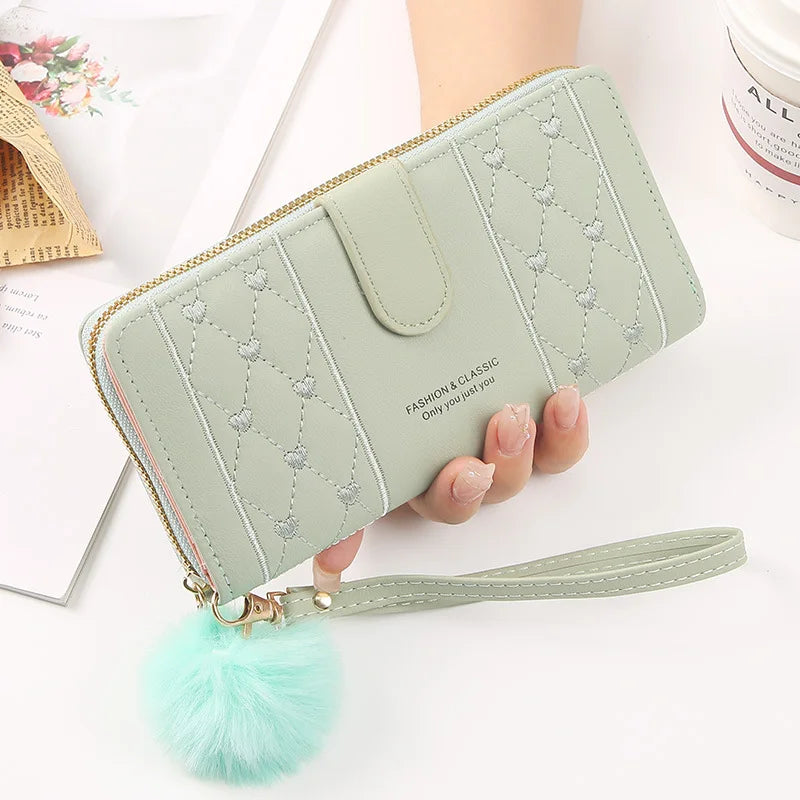 Women Long Wallet Pu Leather Card Holder Large Capacity Hasp Zipper Coin Purse Multi Card Organizer Cell Phone Wristlet Handbag bags