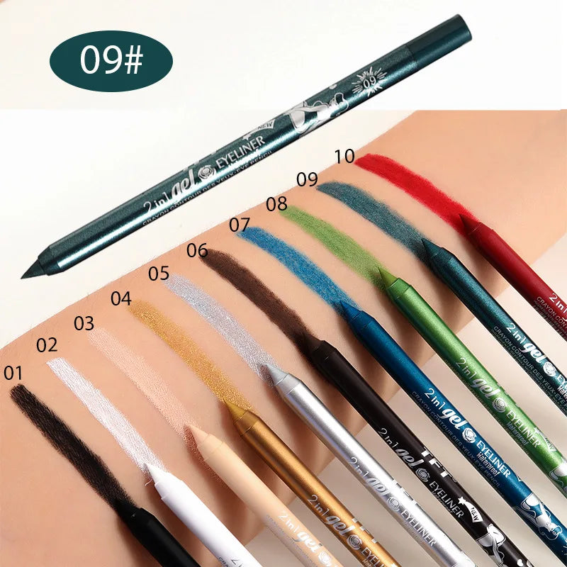 Waterproof Eyeliner Long Lasting Pencil Colourful Pigment Blue Black White Color Gel Eye Liner Pen Makeup Eye Beauty Cosmetics eyes