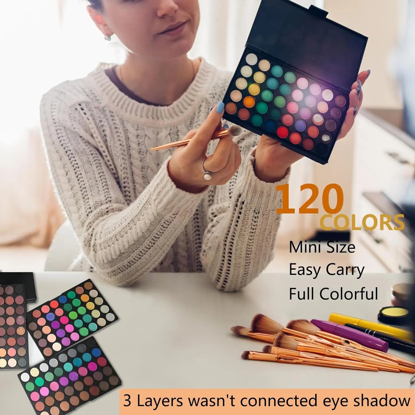 120 Color Eye Makeup Waterproof Make up Nude Eye Shadow Palette Glitter Matte Pigmented Powder Pressed Shine Eyeshadow Cosmetic eyes