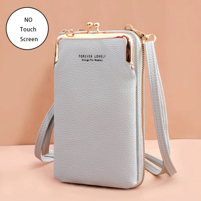 Women's Handbag Touch Screen Cell Phone Purse Shoulder Bag Female Cheap Small Wallet Soft Leather Crossbody bags