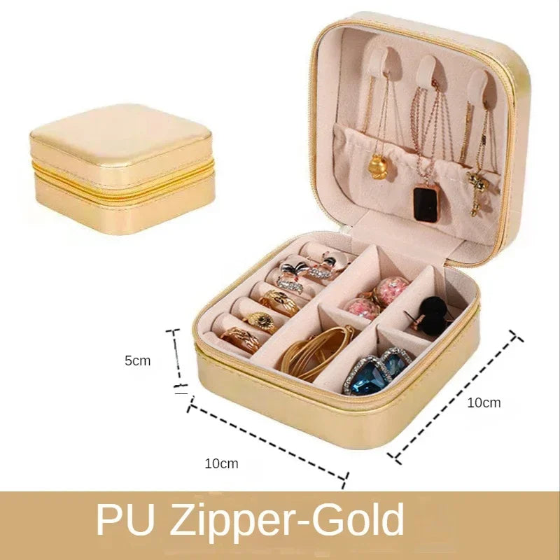 Jewelry Organizer Display Travel Jewelry Case Boxes Portable Jewelry Box Leather Storage Joyeros Organizador De Joyas jewellery box