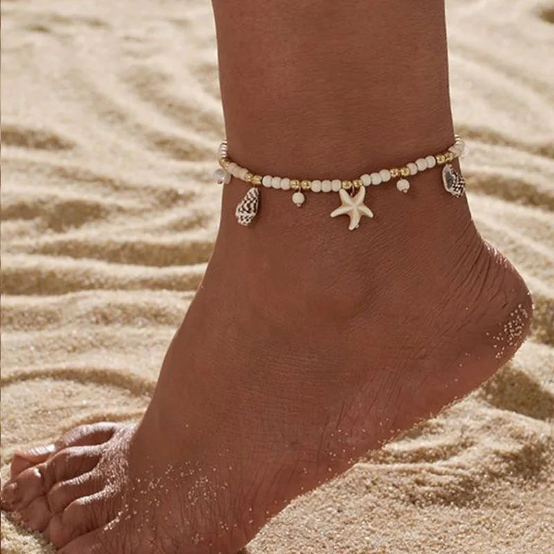 Starfish & Conch Decor Anklet